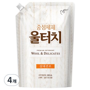 울터치 중성세제 리필, 1.3L, 4개