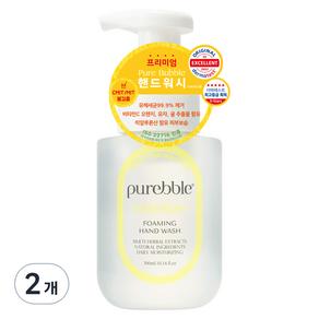 퓨어블 프리미엄 포밍 핸드워시 상쾌한 옐로우 시트러스향 본품, 2개, 300ml