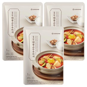 아워홈 얼큰한 해물 순두부찌개, 400g, 3개