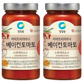 청정원 아마트리치아나 베이컨 토마토 스파게티소스, 600g, 2개