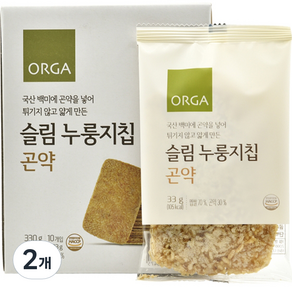 ORGA 슬림누룽지칩 곤약 10개입, 33g, 2개