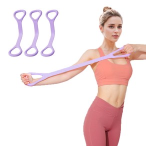 사비나 양손그립 스트레칭 텐션밴드, 퍼플, 3개