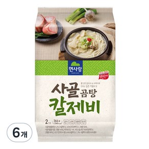 면사랑 사골 곰탕 칼제비 2인, 364g, 6개