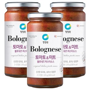 청정원 볼로네즈 파스타소스 토마토&미트, 370g, 3개