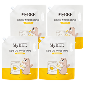 마이비 피부에 순한 유아 섬유유연제 베이비코튼향 리필, 2.1L, 4개