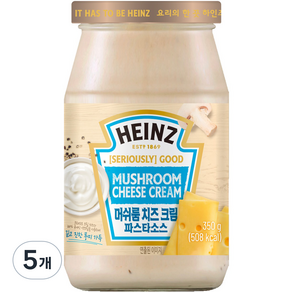 하인즈 머쉬룸 치즈 크림 파스타 소스, 350g, 5개