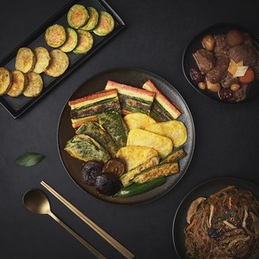 정미경키친 명절상차림 버섯잡채 + 모둠전 + 소갈비찜 세트 1900g, 1세트