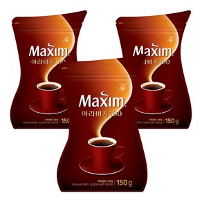 맥심 아라비카 100 원두 커피, 150g, 1개입, 3개