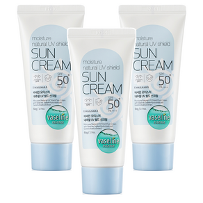 과일나라 바세린 모이스처 UV 쉴드 선크림 SPF50+ PA++++, 60g, 3개