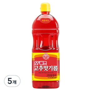 오뚜기 오쉐프 고추맛기름, 5개, 1.5L