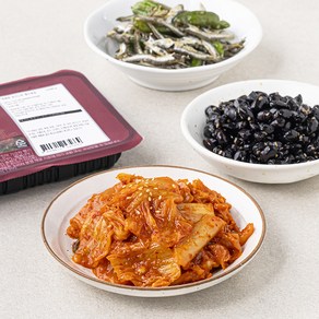 식도감 추억의 도시락 반찬 콩조림 150g + 꽈리고추 멸치볶음 60g + 들기름에 볶음김치 130g 세트