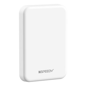 SPEEDY 20W 맥세이프 무선 고속충전 보조배터리 5000mAh, 화이트, SPE-B2DC5WL15W