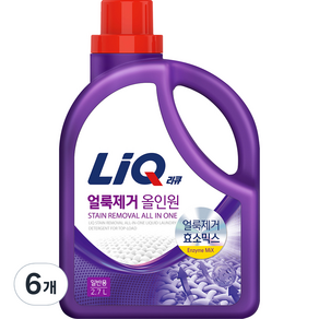 리큐 얼룩제거 올인원 액상세제 일반용 본품, 2.7L, 6개