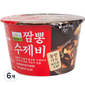 칠갑농산 짬뽕 수제비, 176g, 6개