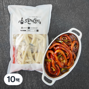 오분떡볶이 츄러스 떡볶이 짜파구리맛, 350g, 10팩