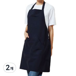 비더셰프 유니스토어 목걸이형 베이직 방수 앞치마, 네이비(A-840-2), 2개