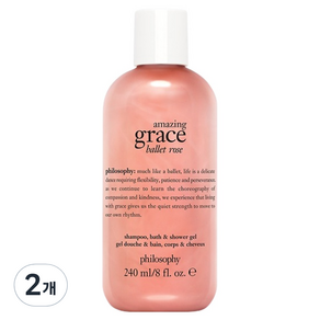 필로소피 어메이징 그레이스 바스 앤 샤워젤 발레로즈, 240ml, 2개