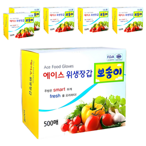 에이스 뽀송이 위생장갑, 500개입, 6개