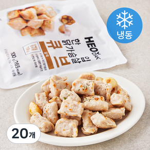 허닭 한입 닭가슴살 큐브 갈릭 (냉동), 100g, 20개