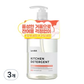 라비킷 주방세제 자몽향, 750ml, 3개