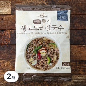 한둘푸드 쫄깃 생도토리 칼국수 멸치맛 2인분, 342g, 2개