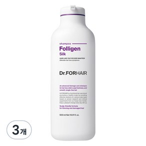 닥터포헤어 손상모케어 탈모증상완화 폴리젠 실크 샴푸, 500ml, 3개