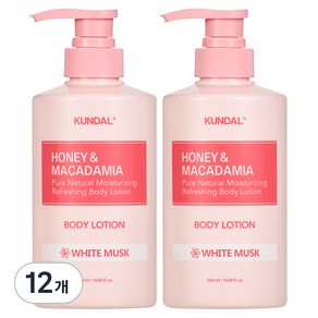 쿤달 허니 앤 마카다미아 퓨어 바디로션 화이트머스크향, 500ml, 12개