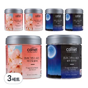 코멧 프라그란스비즈 차량용 방향제 180g x 2p, 블루문라이즈 + 에이프릴블라썸, 3개