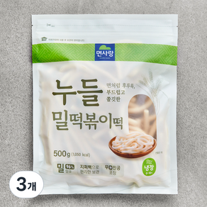 면사랑 누들 밀떡볶이떡, 500g, 3개