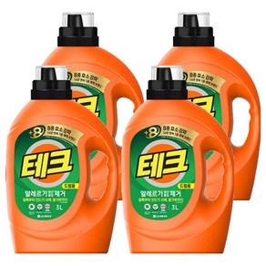 [비건라이프] 테크 알레르기 원인물질 제거 드럼용 액상세제 본품, 3L, 4개