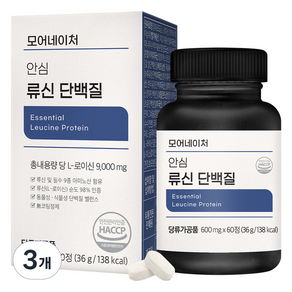 모어네이처 안심 류신 단백질, 60정, 36g, 3개