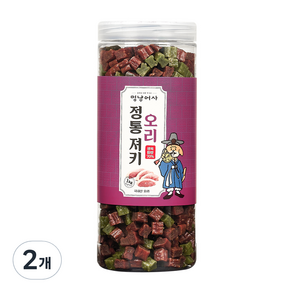 멍냥어사 강아지 정통 져키, 오리, 1kg, 2개