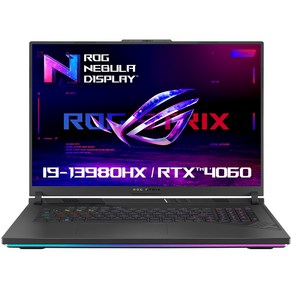 에이수스 ROG 스트릭스 18 코어i9 인텔 13세대 지포스 RTX 4060, Eclipse Gay, 1536GB, 16GB, WIN11 Home, G814JV-N6024