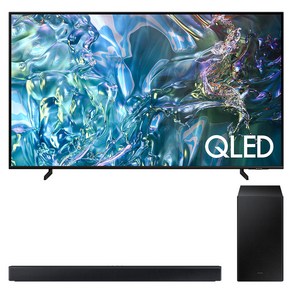 삼성전자 4K UHD QLED 스마트 TV + 사운드바 세트, 189cm(75인치), KQ75QD67AFXKR, 스탠드형 X HW-C450 (사운드바), 방문설치