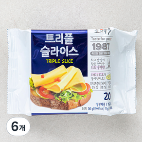 소와나무 트리플 슬라이스 가공치즈 20매입, 360g, 6개