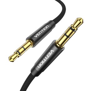 벤션 골드블랙 3.5mm AUX 케이블 1.5m 직조재킷