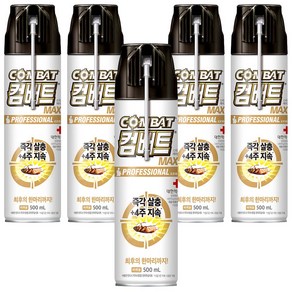 컴배트 빈대퇴치제 수성 맥스 에어졸 바퀴약, 500ml, 5개