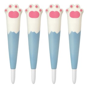 iiGEN 왕발냥이 스퀴시 중성펜 0.4mm, 하늘, 4개