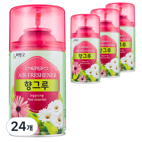 리빙굿 향그루 실내용 방향제 자동분사기 애플향 본품, 280ml, 24개