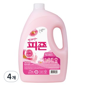 피죤 레귤러 섬유유연제 핑크로즈 본품, 2.5L, 4개