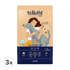 윌로펫 시니어 뉴트리탑 반려견 소프트사료, 닭, 3개, 1.2kg