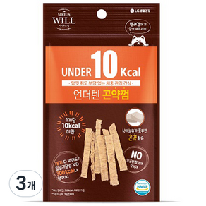 시리우스 윌 강아지 언더텐 체중 관리 간식, 곤약, 20g, 3개