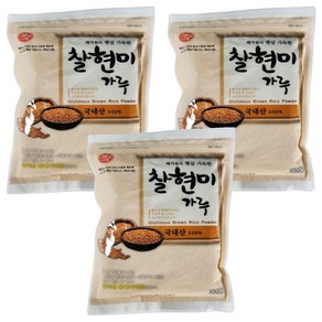 해가원 찰현미가루, 3개, 300g