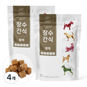 오래살개 강아지 장수간식 100g, 4개, 황태