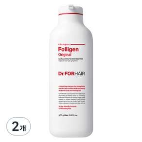 닥터포헤어 탈모증상완화 두피강화 폴리젠 오리지널 샴푸, 500ml, 2개