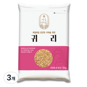 마음정미소 국내산 귀리, 3kg, 3개