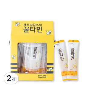 제주 벌꿀스틱 꿀타민 원통형 30p, 360g, 2개