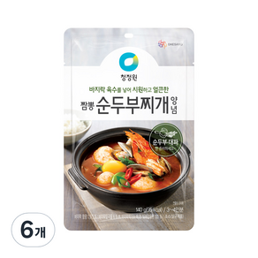 청정원 짬뽕 순두부찌개 양념, 140g, 6개