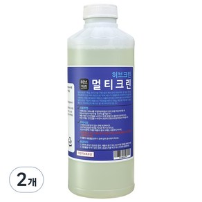 허브크린 멀티크린 배수구 하수구 유분 오물 용해 분해 막힘 해결 세정제, 1L, 2개