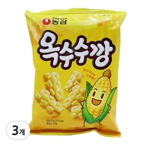 농심 옥수수깡 과자, 70g, 3개